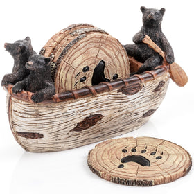 Cabin Obsession Bear Coasters six-pack for rustic cabin decor and entertaining guests