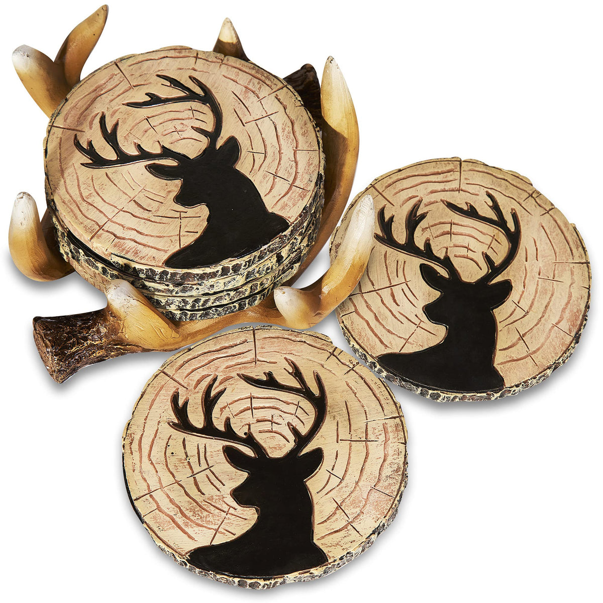 Cabin Obsession detailed resin deer antler art for homes.