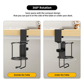CABTE clip-on desk mug holder attaches easily without drilling on any edge.