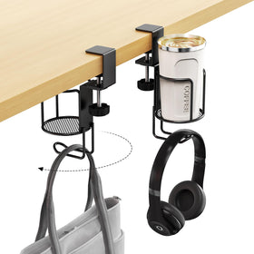 CABTE desk mug hook rotation keeps beverages within easy reach.