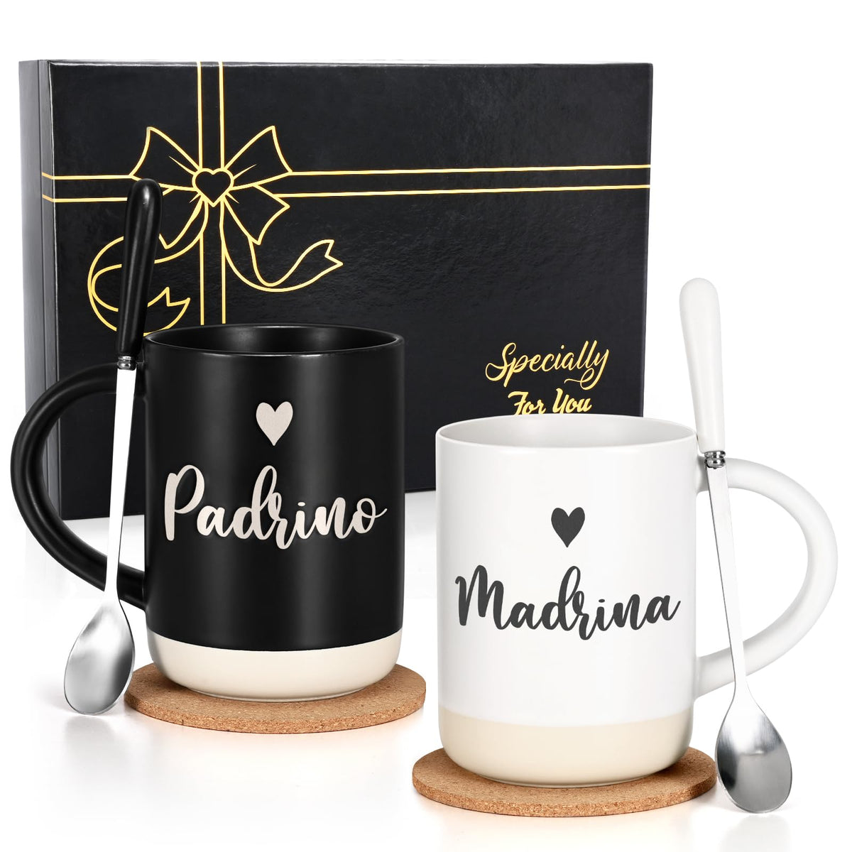 Cabtnca godparents mugs set Madrina Padrinos for celebratory coffee moments