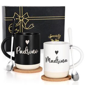 Cabtnca godparents mugs set Madrina Padrinos for celebratory coffee moments