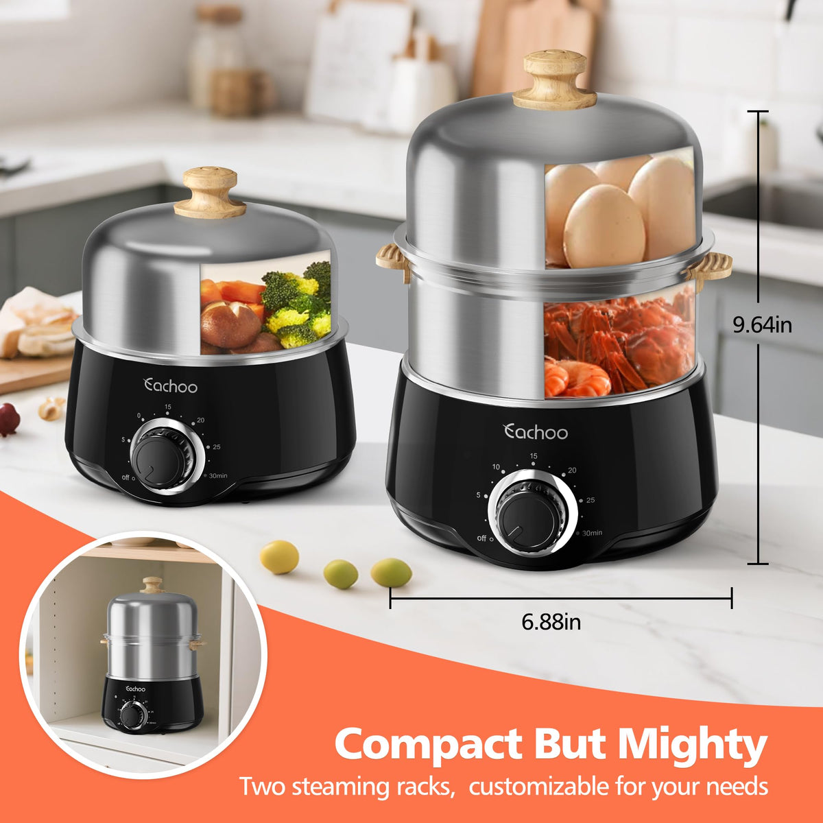 CACHOO dishwasher-safe parts simplify cleanup after cooking and preparation.