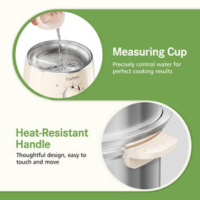CACHOO egg cooker beige in-dorm kitchen size is ideal for quick breakfasts.
