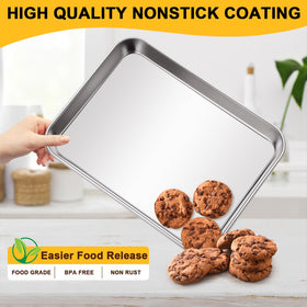 CACOLES baking sheet stackable design saves cabinet space between uses.