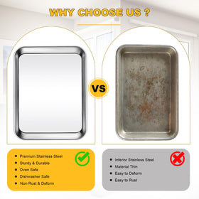 CACOLES baking sheet with a stainless steel core for long-term rust-free performance.