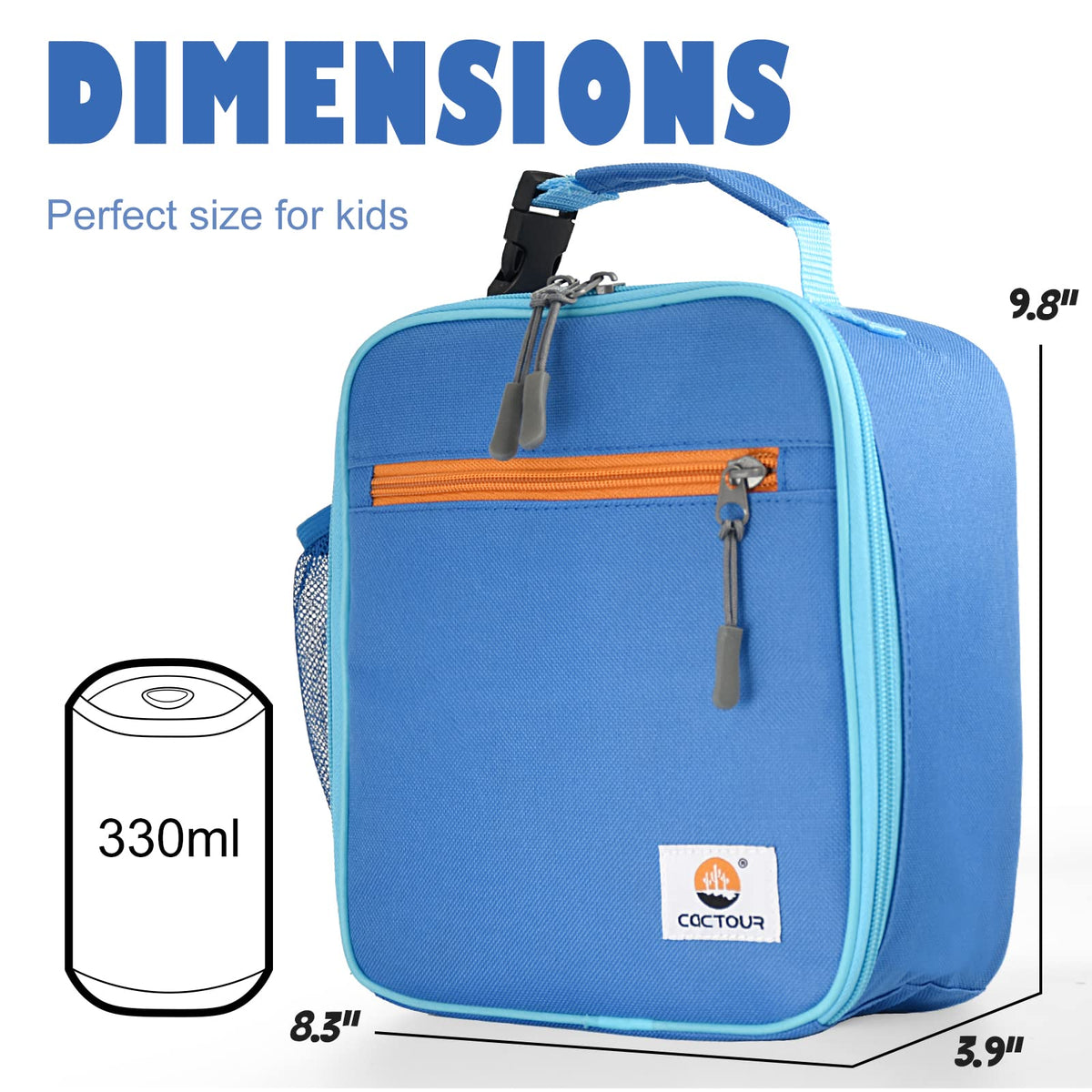 CaCTOUR lunchbox kids open inside reveals organized pockets for snacks.
