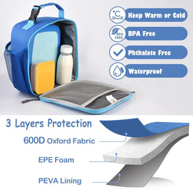 CaCTOUR lunchbox kids strap attachment demonstrates easy backpack portability.