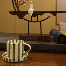 CACXKEP large espresso mug with saucer for bold morning pours