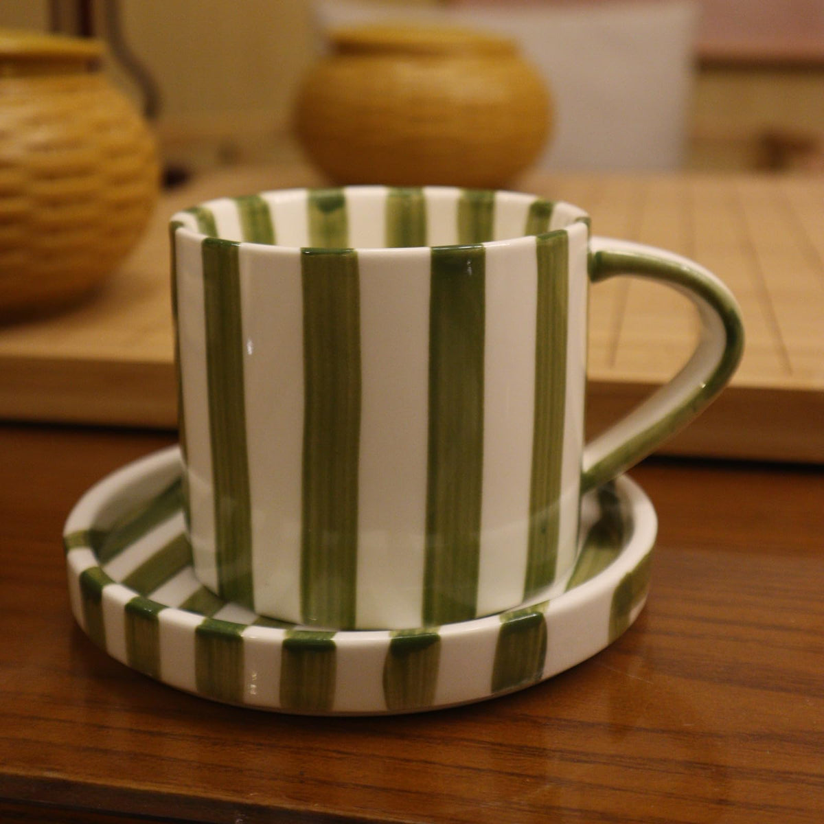 CACXKEP oven safe mug with saucer for reheating small portions