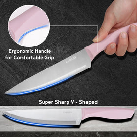 CADABY 8 inch chef knife with sharp edge for precise slicing.