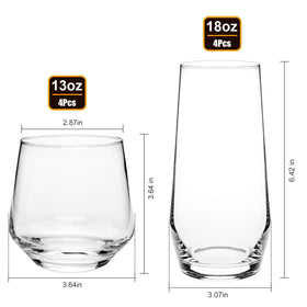 Cadamada stemless rocks glasses 13oz for whiskey and casual drinks