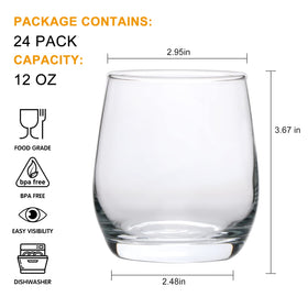 Cadamada stemless wine glass with smooth mouth for spill-free sipping.