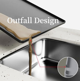 Cadetian drying-area feature supports cups, utensils, and small appliances.