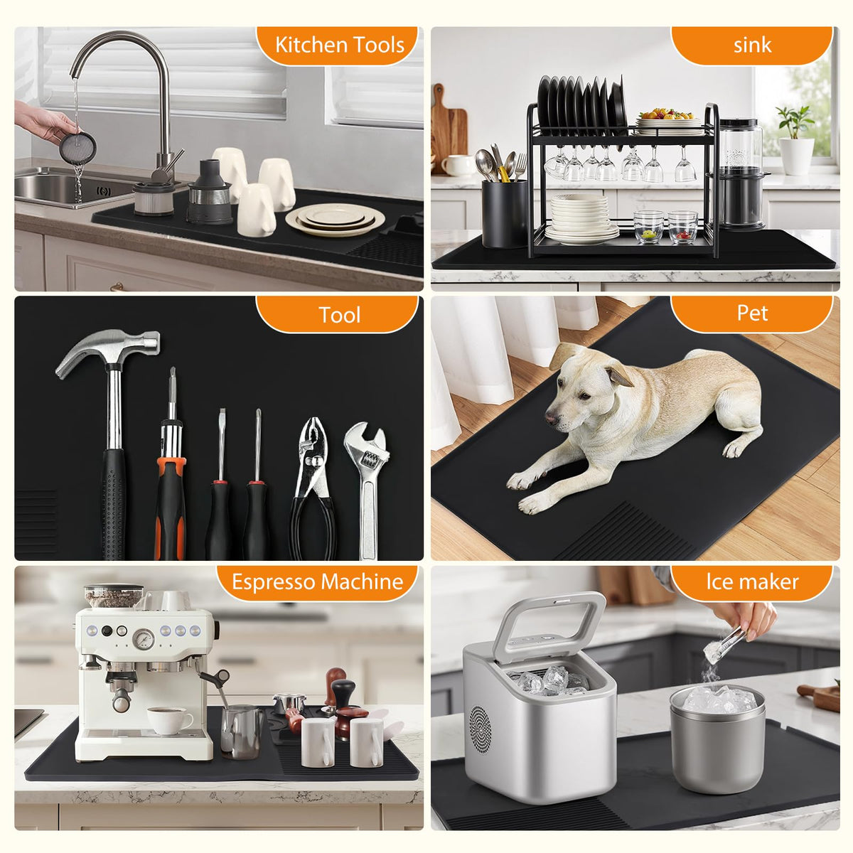 Cadetian compact, detachable mats save space in busy coffee bars.