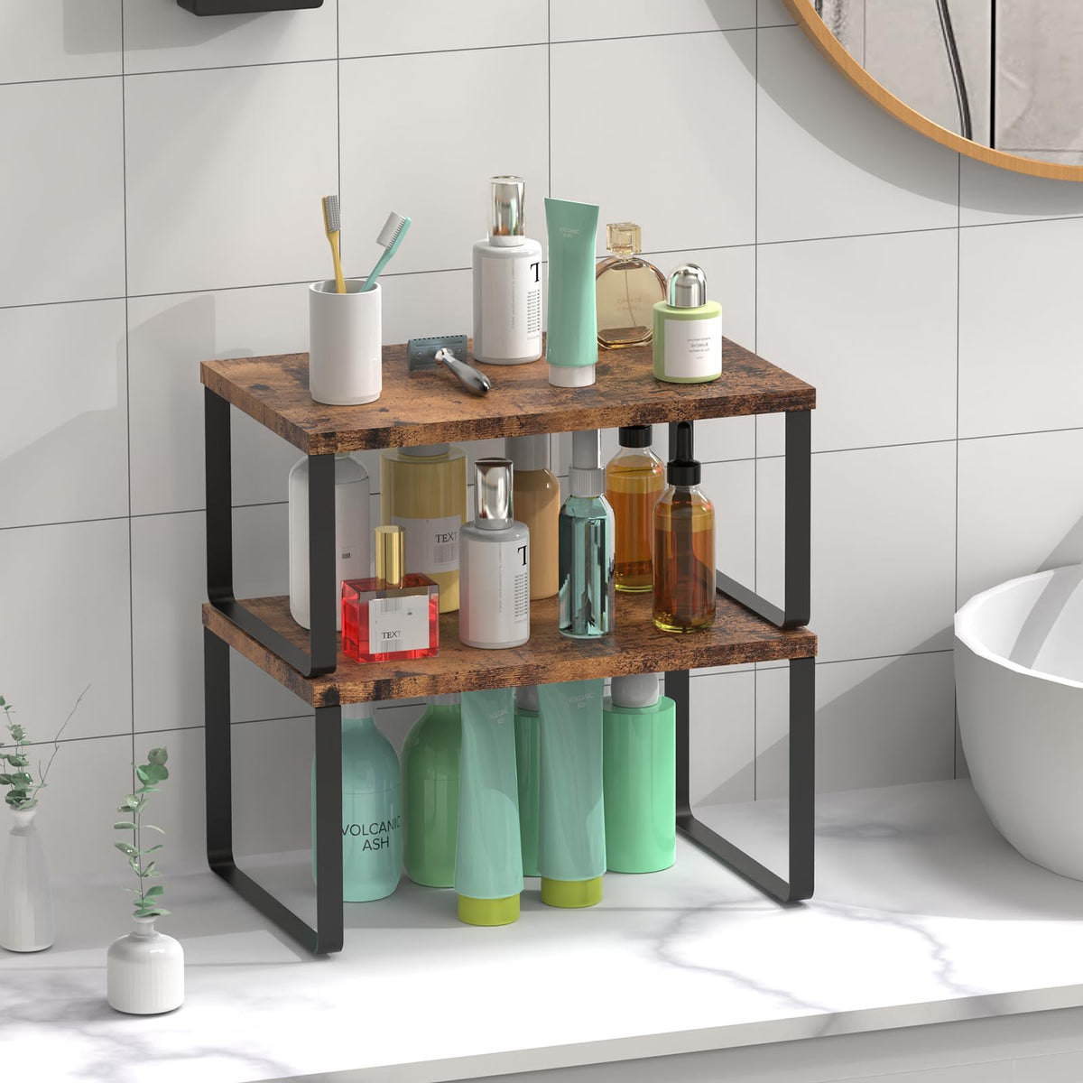 CADUKE easy-installation wood counter shelf ready for setup
