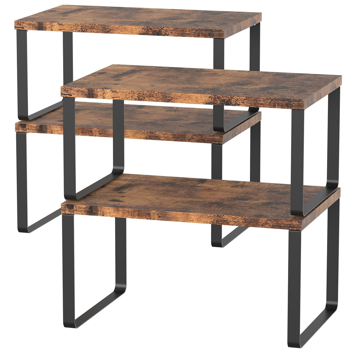 CADUKE set of 4 counter shelves on kitchen counter showing organized space and style