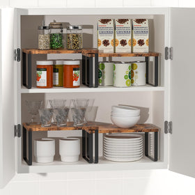 CADUKE two-tier spice organizer displaying jars and bottles neatly