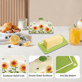 CADVJXZ butter dish is smooth ceramic and dishwasher-safe
