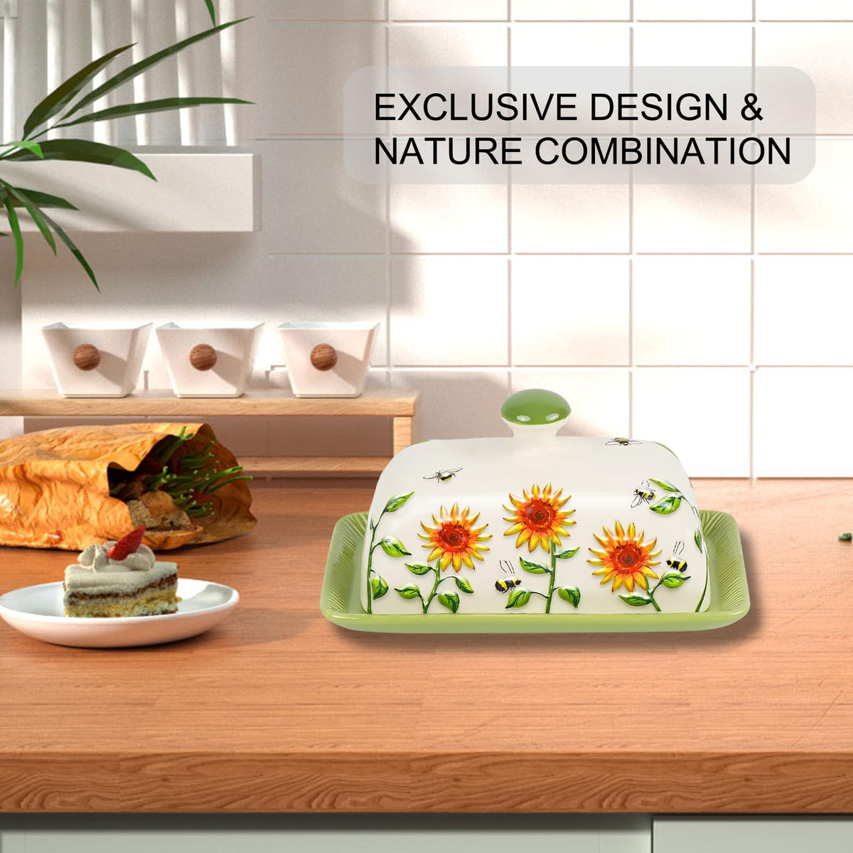 CADVJXZ large-capacity butter dish holds a full stick for easy prep
