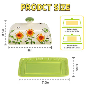 CADVJXZ butter keeper with sunflower motif adds rustic kitchen charm