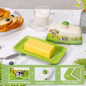 CADVJXZ countertop display butter dish keeps butter within reach and stylish.