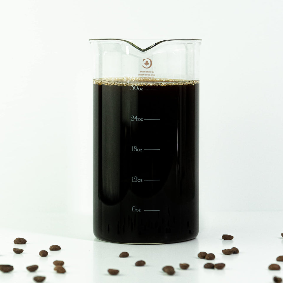 Cafe Crush Club French Press glass 34oz replacement for easy, mess-free brewing.