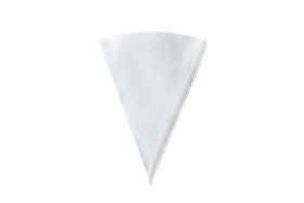 CAFEC Abaca+ Deep 27 white filter side angle, emphasizes uniform drainage for balanced flavor.