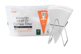 CAFEC Abaca+ Deep 27 white filter texture closeup, highlighting crepe structure for even brewing.