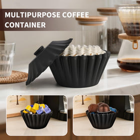 CAFEMASY basket filter holder capacity of 100 filters demonstrated.