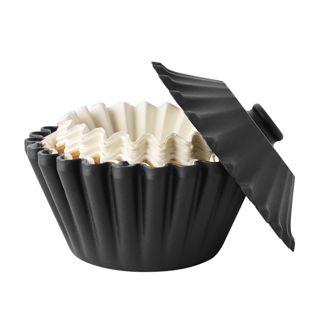 CAFEMASY basket filter holder with lid keeps filters clean and accessible.