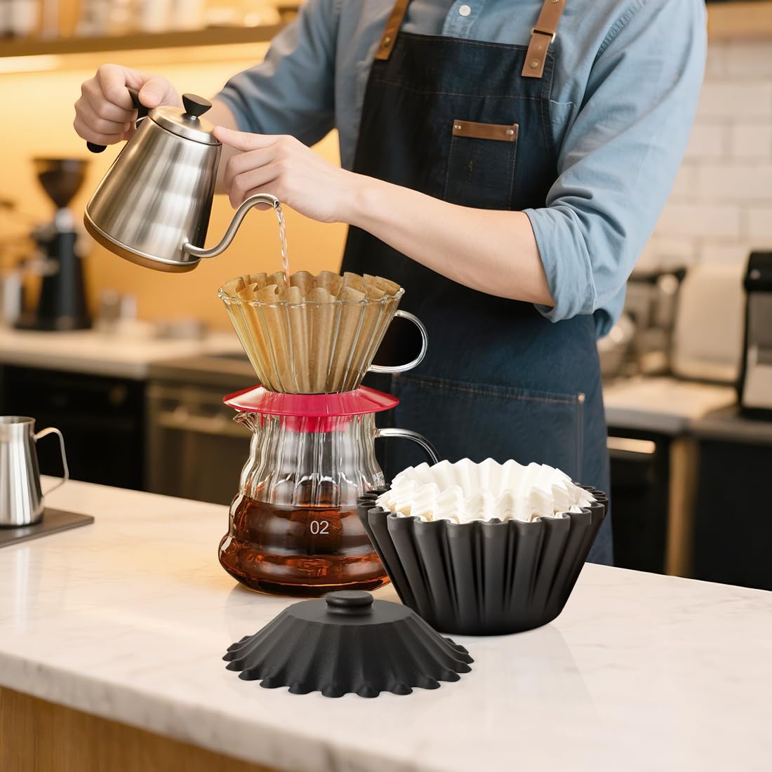 CAFEMASY matte black design adds coffee bar decor while staying practical.