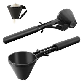 CAFEMASY measuring scoop with funnel kit for spill-free powder transfer into bottles.