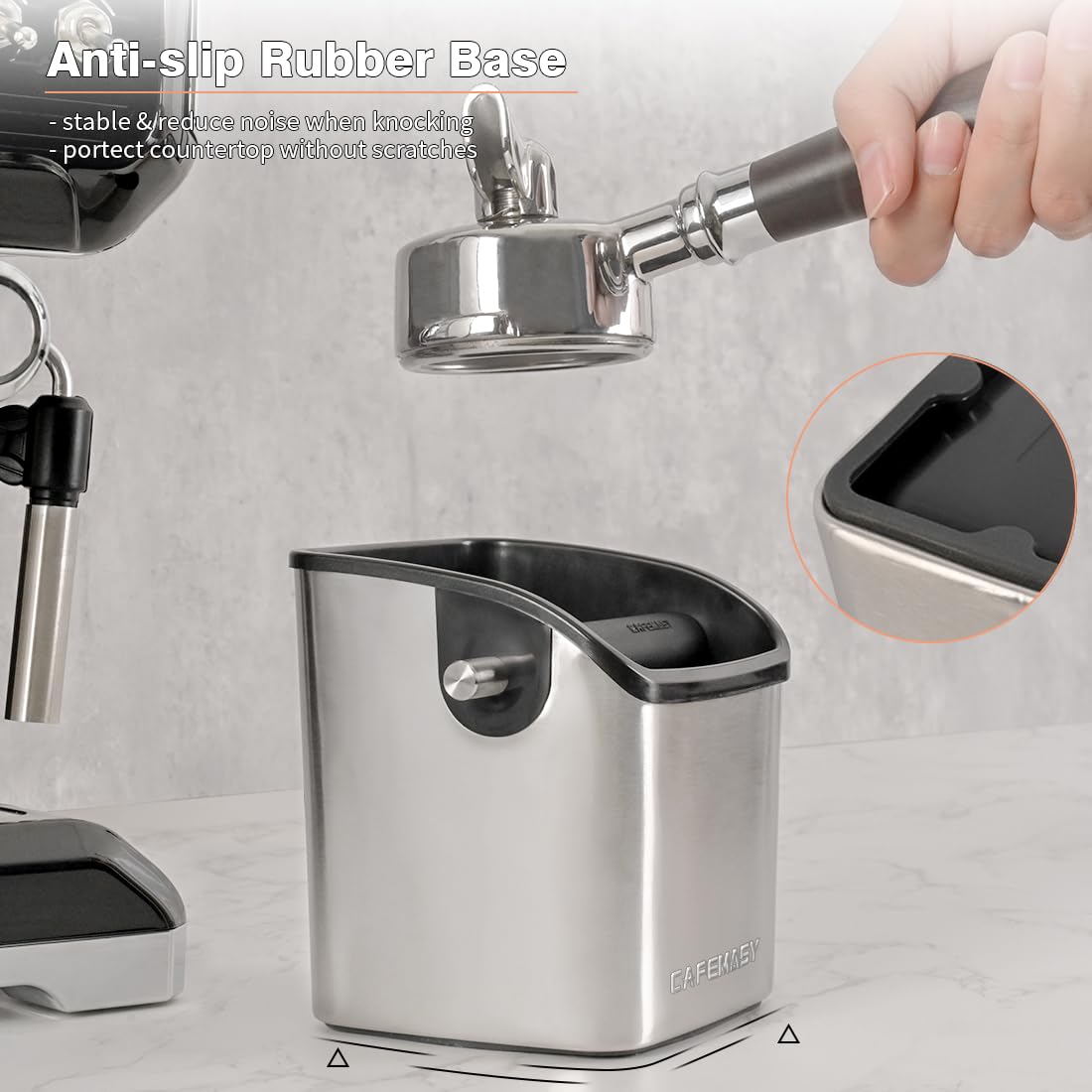 CAFEMASY premium ABS and stainless steel housing reduces wear and noise.