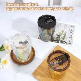 Cafezi amber tumbler with wide mouth for easy filling and cleaning.