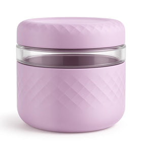 Cafezi 24 oz glass lunch bowl with lid showing leak-proof seal for on-the-go meals