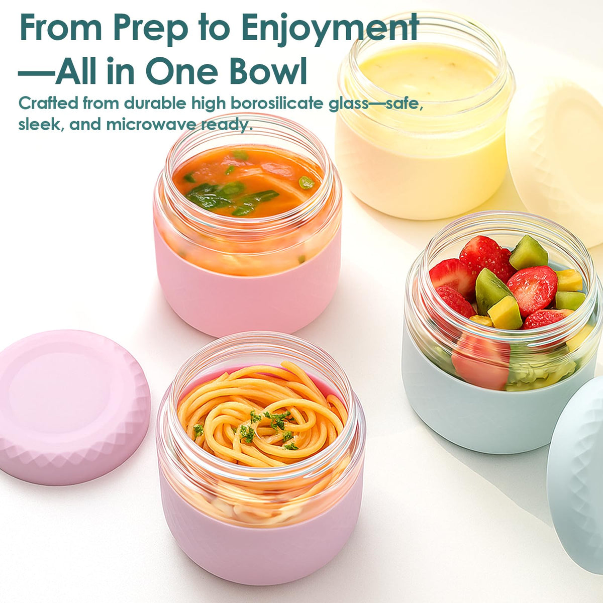 Cafezi leakproof airtight lid with silicone ring preserves soups and salads