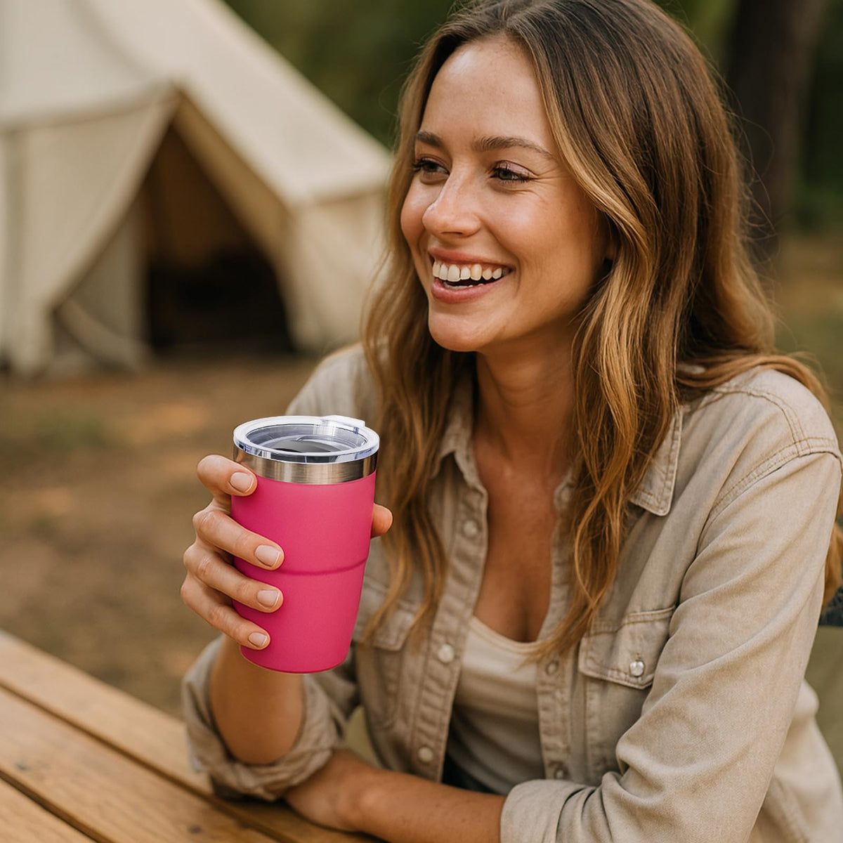 Cafezi navy cup adds a stylish touch to home or outdoor moments.