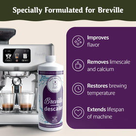 Caffe Assaggio Breville Descaler label closeup with formula details