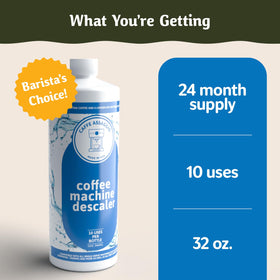 Caffe Assaggio descaling kit box showing universal compatibility