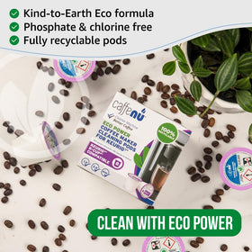 Caffenu cleaning steps for Keurig machines illustrated in quick-use guide