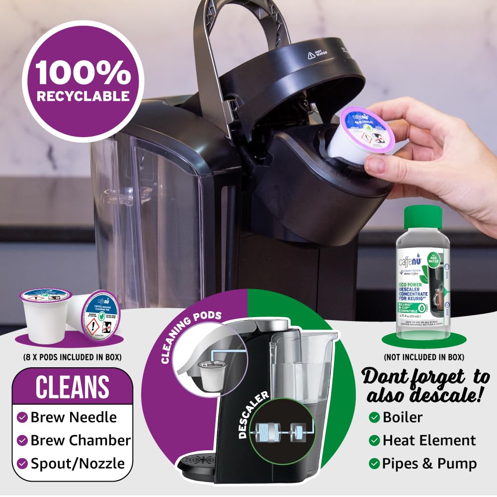 Caffenu debris removal from brewing chamber visuals showing better flow
