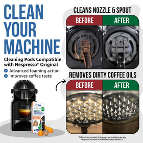 Caffenu cleaning action targets the brewing chamber for fresher flavor