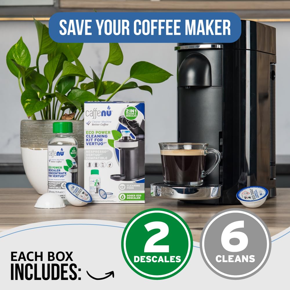 Caffenu Vertuo packaging box displaying kit contents