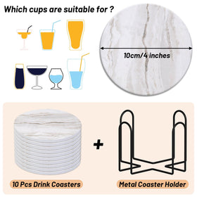 Caffox coasters with holder on desk highlight non-slip cork backing