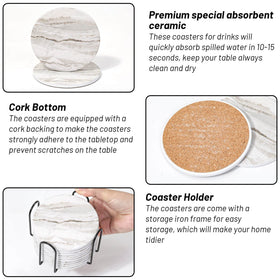 Caffox coasters in living room decor adds elegance and drip protection
