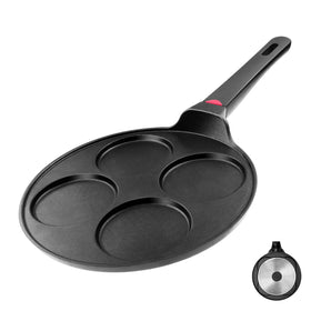 CAINFY Pancake Pan with four pancake molds for quick, uniform mini stacks