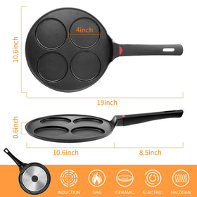 CAINFY pancake pan nonstick ceramic coating for easy release and simple cleanup