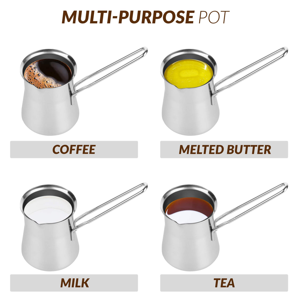 Caizen briki is a versatile tool for milk frothing, tea, or warming honey.