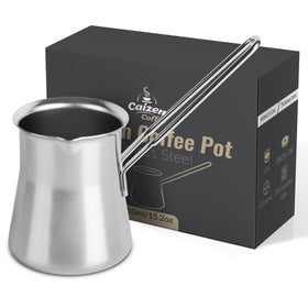 Caizen Coffee quality Turkish coffee pot in stainless steel for lasting durability.